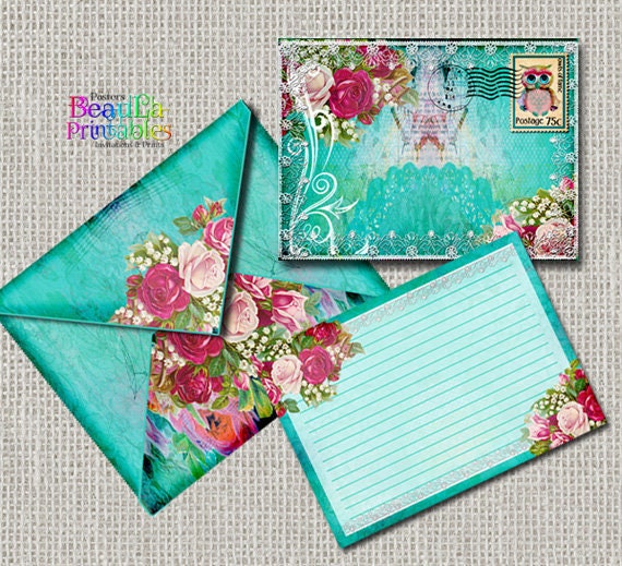 owl envelope and note printable envelope and note owl etsy sweden