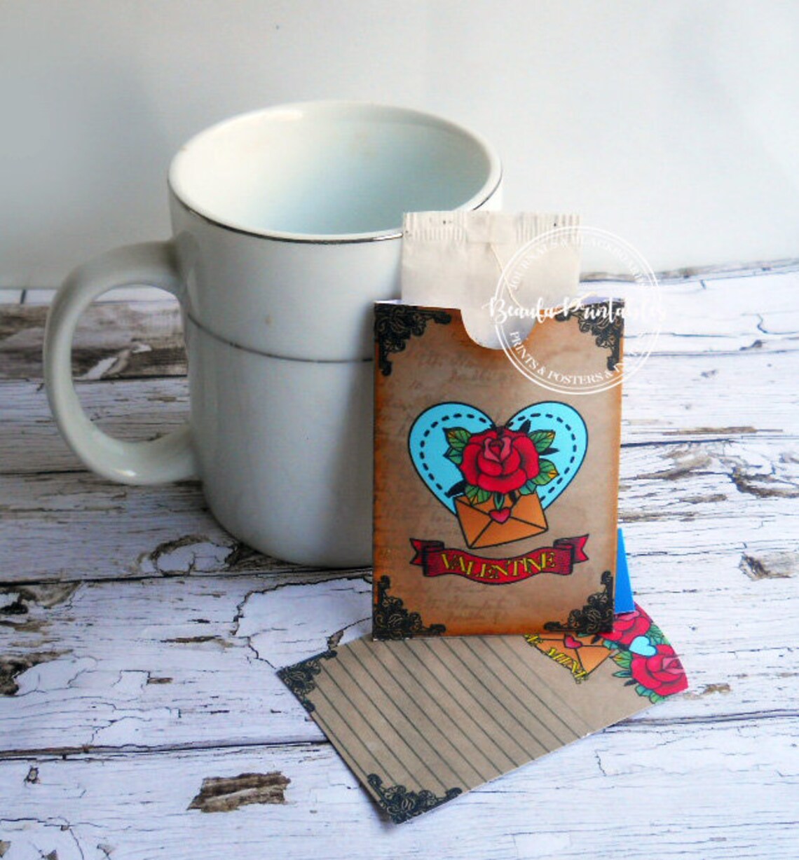 Printable Valentine Tea Bag Gift Gift Mini Tags Tea Bag Etsy