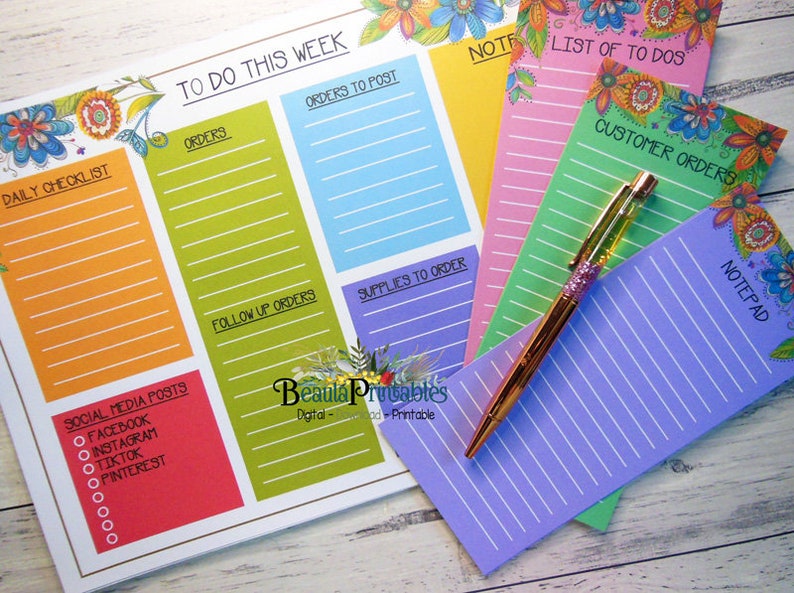 Printable to Do Planner Pad, Notepads, Daily Plannner Notepad, Business ...