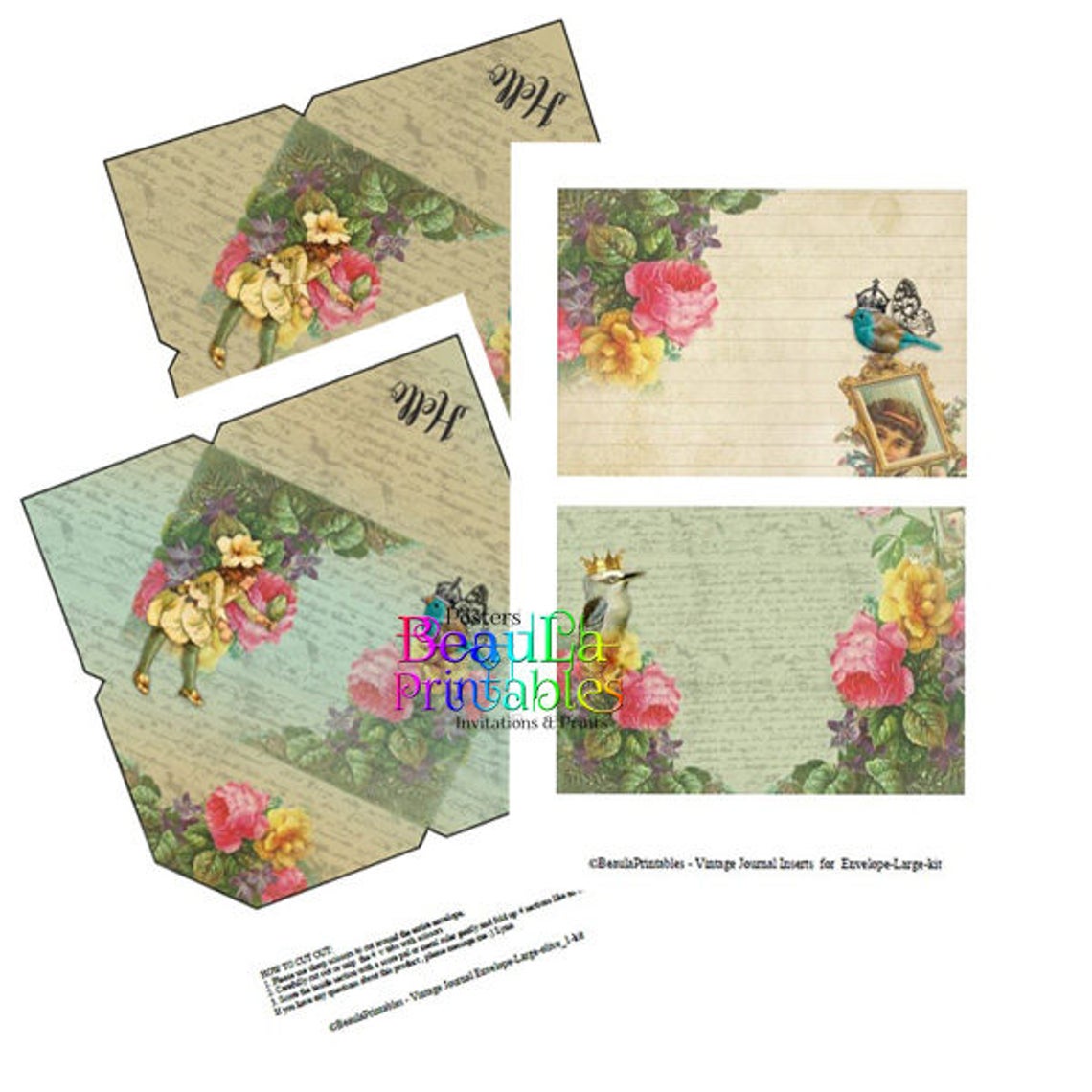Digital Vintage Envelopes Printable Vintage Envelopes With - Etsy