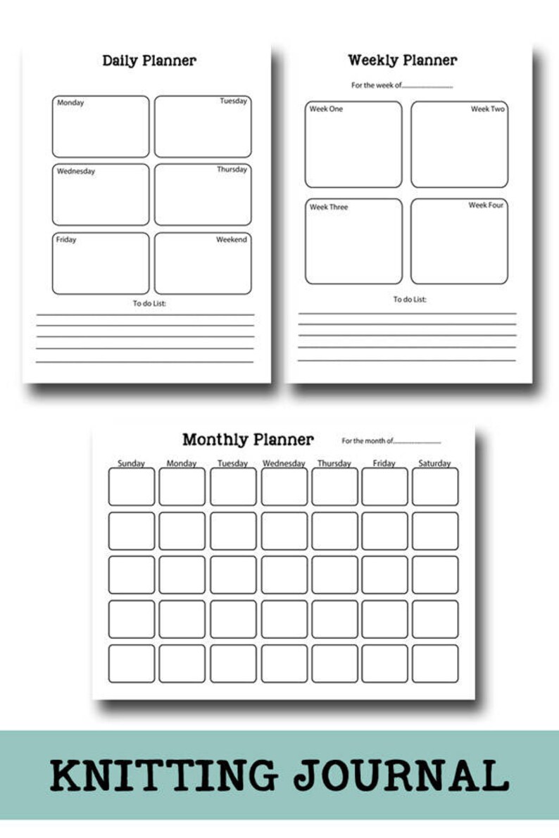Knitting Journal Planner Printable Knitting Journal Knitting Etsy