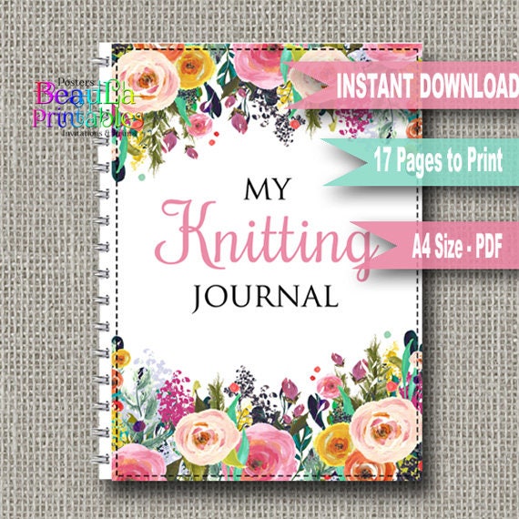 Knitting Journal Planner Printable Knitting Journal Knitting Etsy