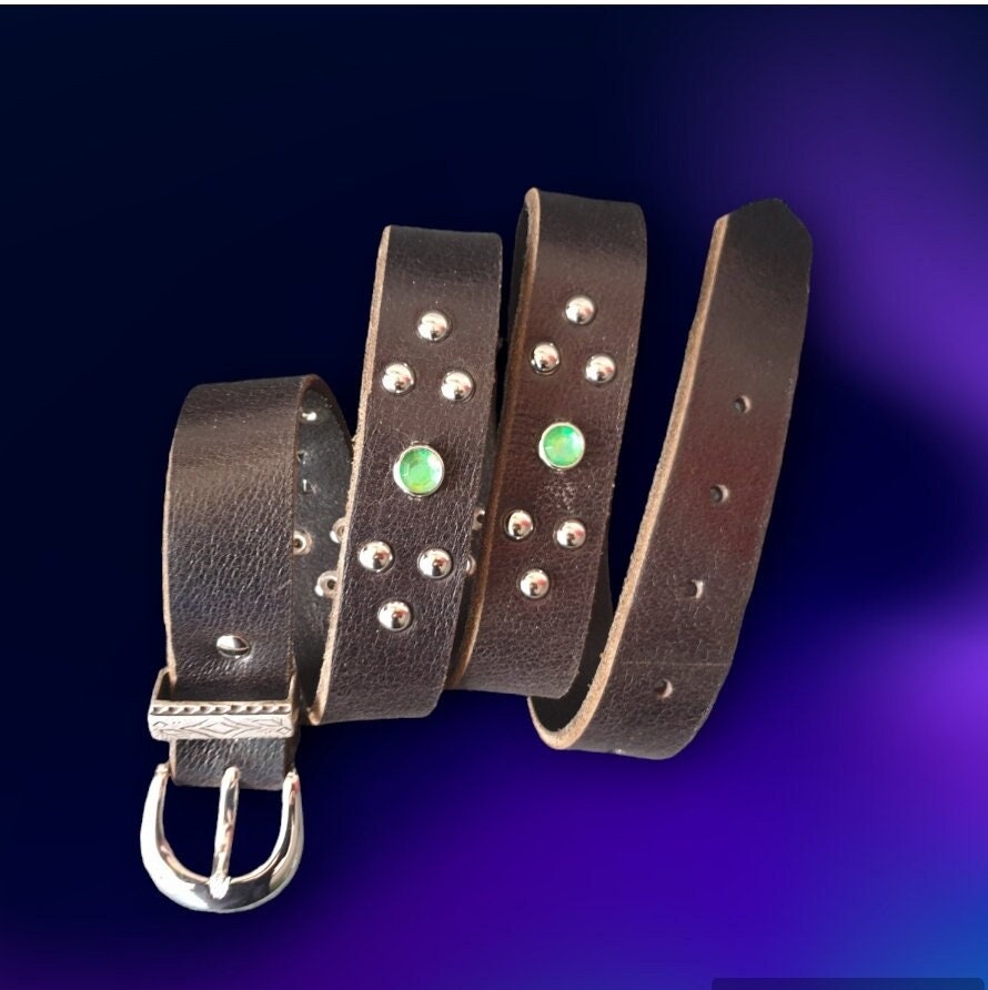 SIZE 38 INCH ..handmade Small Studded and Jeweled Belt
