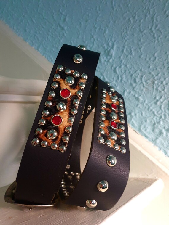 SIZE 44.5 INCH Handmade Studded and Jeweled Belt Western