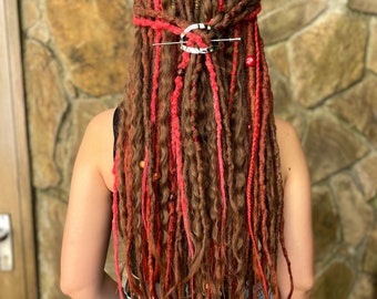 Extensions de dreadlocks synthétiques marron clair et cuivre, tresses bohèmes, ensemble Amores