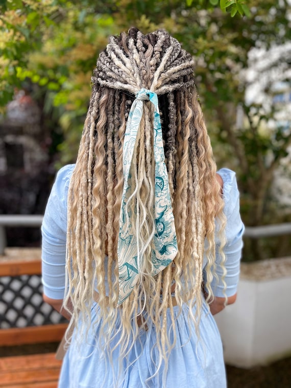 Blond Ombre Synthetic Dreadlocks, Boho Festival Hair  display picture 3