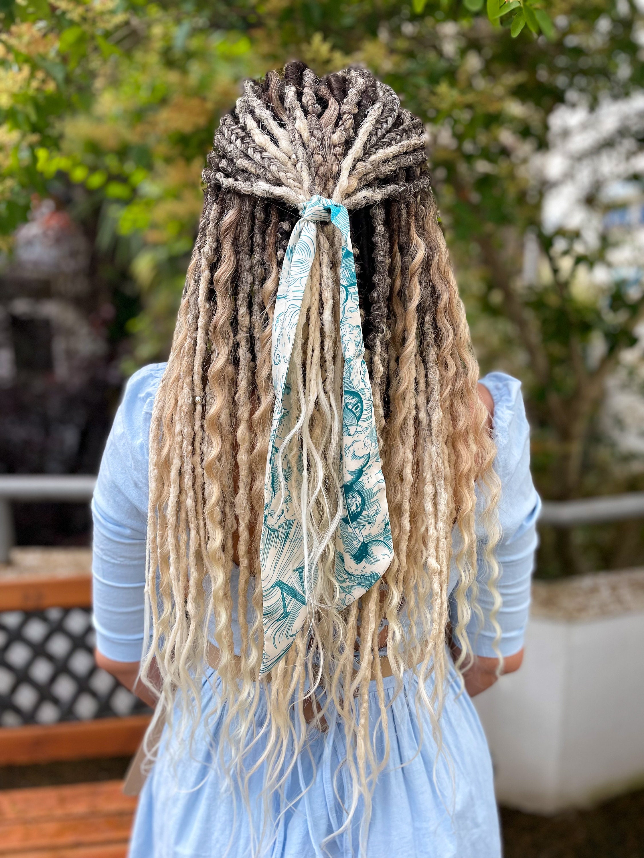 Blond Ombre Synthetic Dreadlocks, Boho Festival Hair 