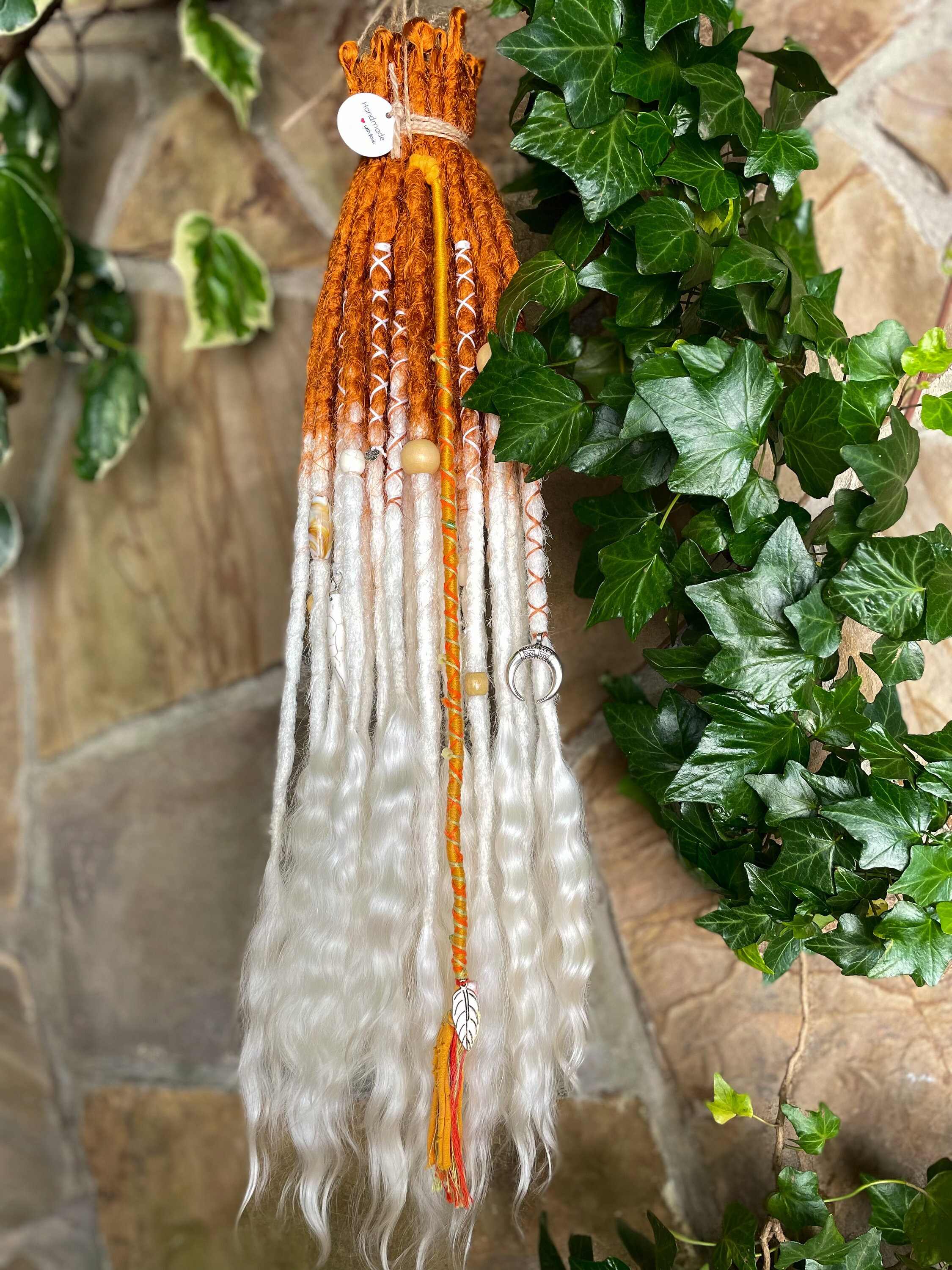 Ginger & Snow-white Synthetic Dreadlocks, Boho Festival Hair