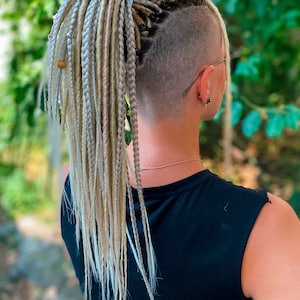 synthetic dreadlocks, Soulmate set, ash, gray, natural and rose gold  blond dreads extensions with accessories, bohostyle, festival style