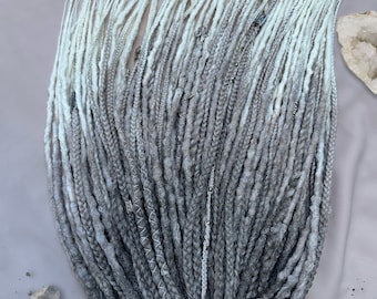 Ombre Dread Extensions, Ash Brown to White Blonde, Spirit of Tengri, Boho Festival Style