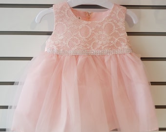 peach color baby dress