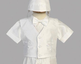 Baby Boys White Christening Baptism Outfit (8470)