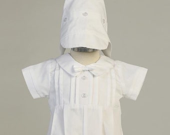 Baby Boys White Baptism & Christening Romper - Liam