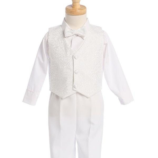 Baby Boys Baptism & Christening Outfit w/ jacquard vest, and pants, (8590)