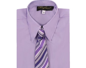 Boys Lilac Formal Dress Shirt and Tie