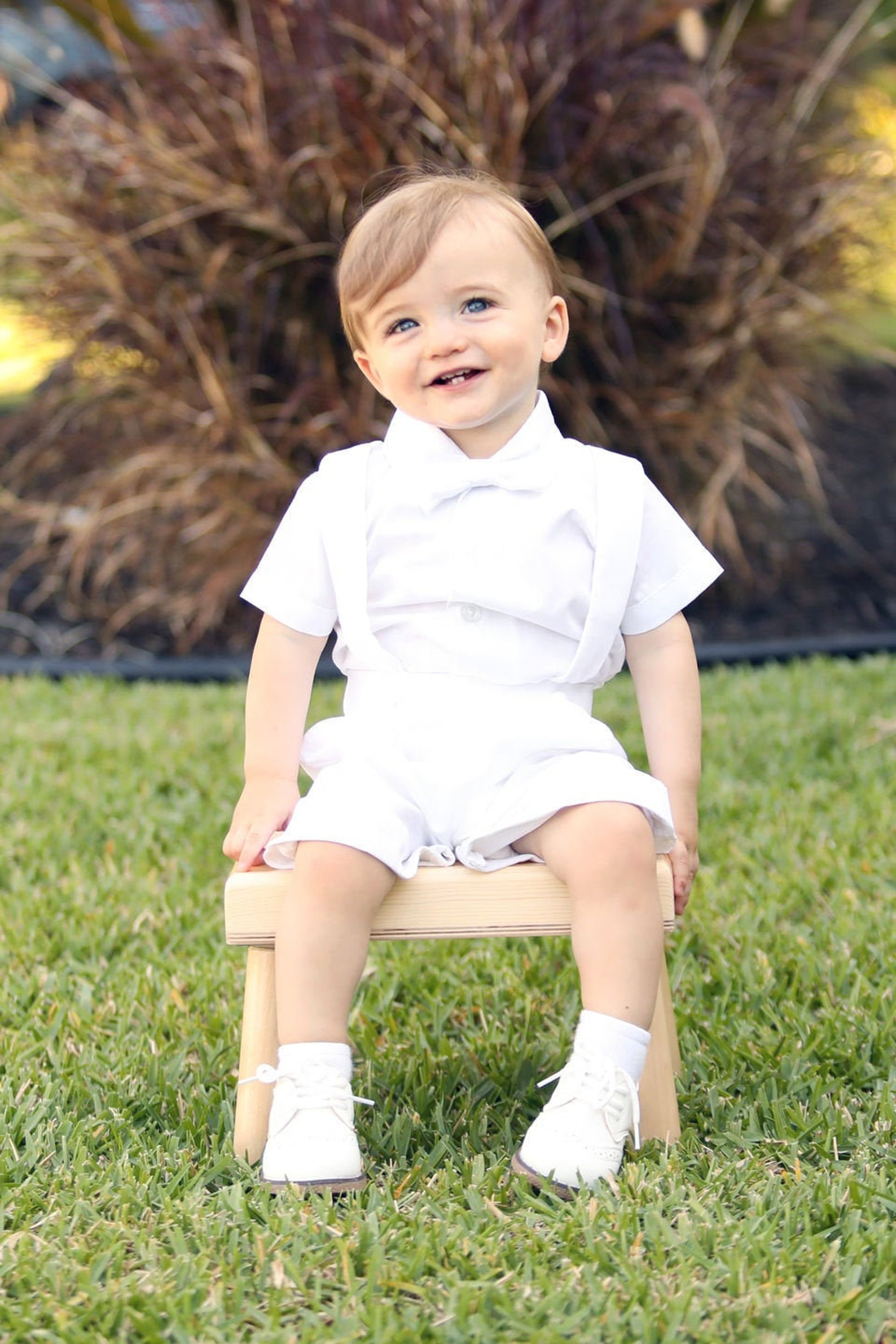 Baby Boys Baptism & Christening Suspender Outfit w/ Shorts Etsy