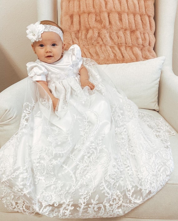 satin baptism gown