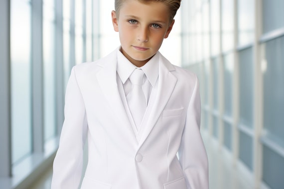 White communion 2025 suit for boy