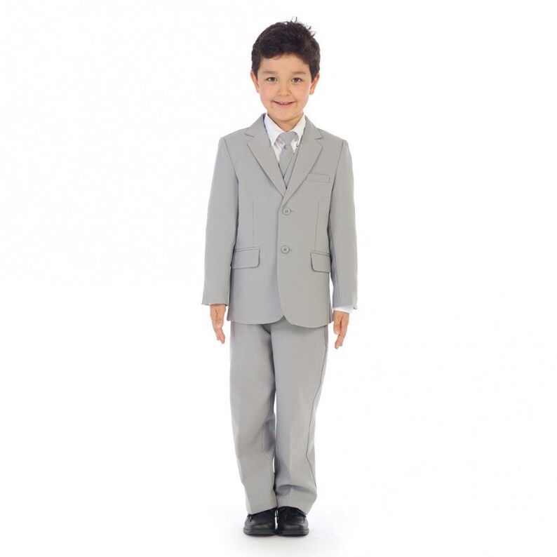 Boys Suits for Babies, Infants, Toddlers, and Kids. Outfits for Ring Bearers and Formal Occasions. Light Gray