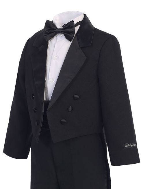Boys White or Black Long Tail Tuxedo Suit Ring Bearer Outfit | Etsy
