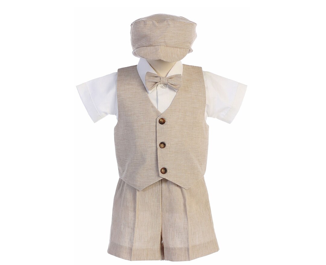 Babys and Toddlers Vest Suit W/ Shorts for Baptisms or Ring Bearers