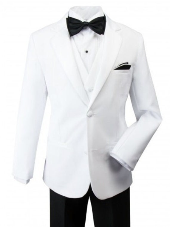 White jacket black pants cheap tux