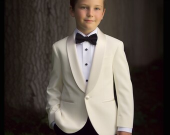 Boys Premium Ivory Shawl Tuxedo - Ring Bearer Outfit, Toddler