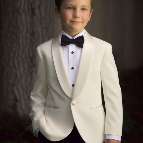 Boys Premium Ivory Shawl Tuxedo - Ring Bearer Outfit, Toddler