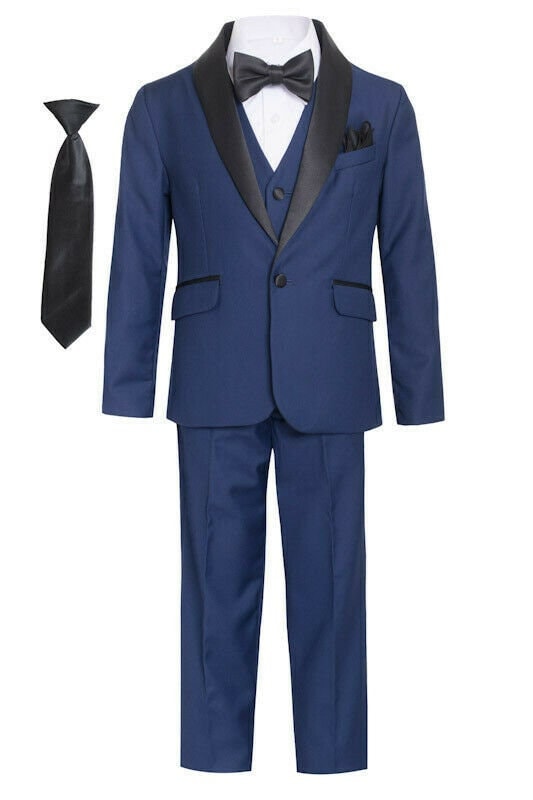 Boys navy blue tuxedo top