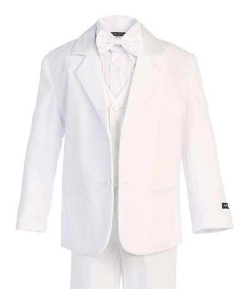 Boys Black or White Tuxedo Suit Ring Bearer Outfit Toddler Etsy