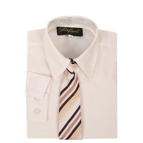 Boys Long Sleeve Formal Dress Shirts and Ties - Choice of Colors