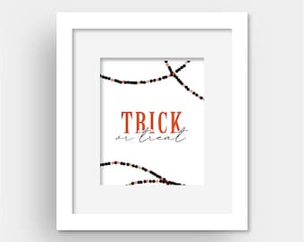 Trick or Treat Halloween Printable Art Print 8x10 Instant Download