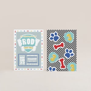 Puppy Pawty Paw-ty Birthday Invitation Digital On the Double Patrol Invite Party Celebration Modern Simple Customizable