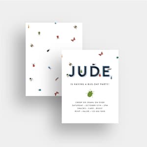 buggin' out modern bug insect party invitation nature birthday invite simple boy first baby shower digital