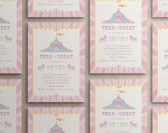 Circus Birthday Invitation Party Invite Greatest Showman Under the Big Top Wink & Ink
