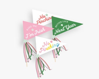 St. Patrick's Day Pennant Flag Leprechaun Trap  Printables Instant Download Bundle