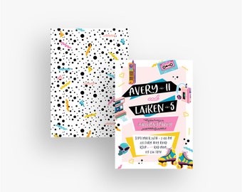 90's Birthday Invite Invitation Saved By the Bell Party Package Printable