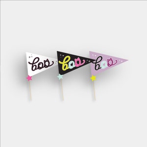 Halloween Pennant Flag Banner Boo Basket Stitch and Steel Instant Printable Bundle