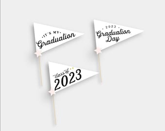 Graduation Class of 2024 Graduate Pennant Flag Printable Instant Print Printable