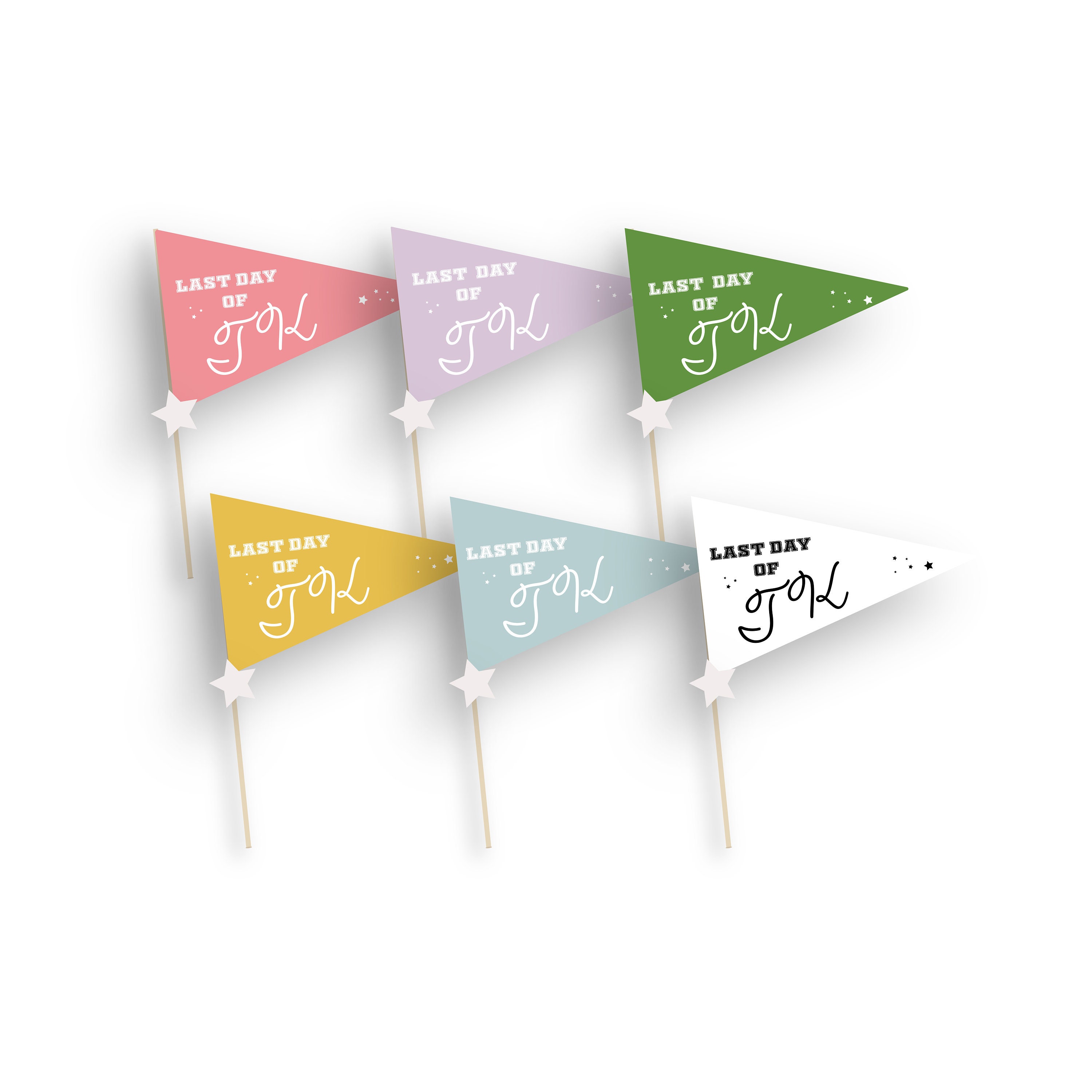 Last Day of Transitional Kindergarten School 2023 First Day of Summer Pennant Flag Printable Instant Print Printable