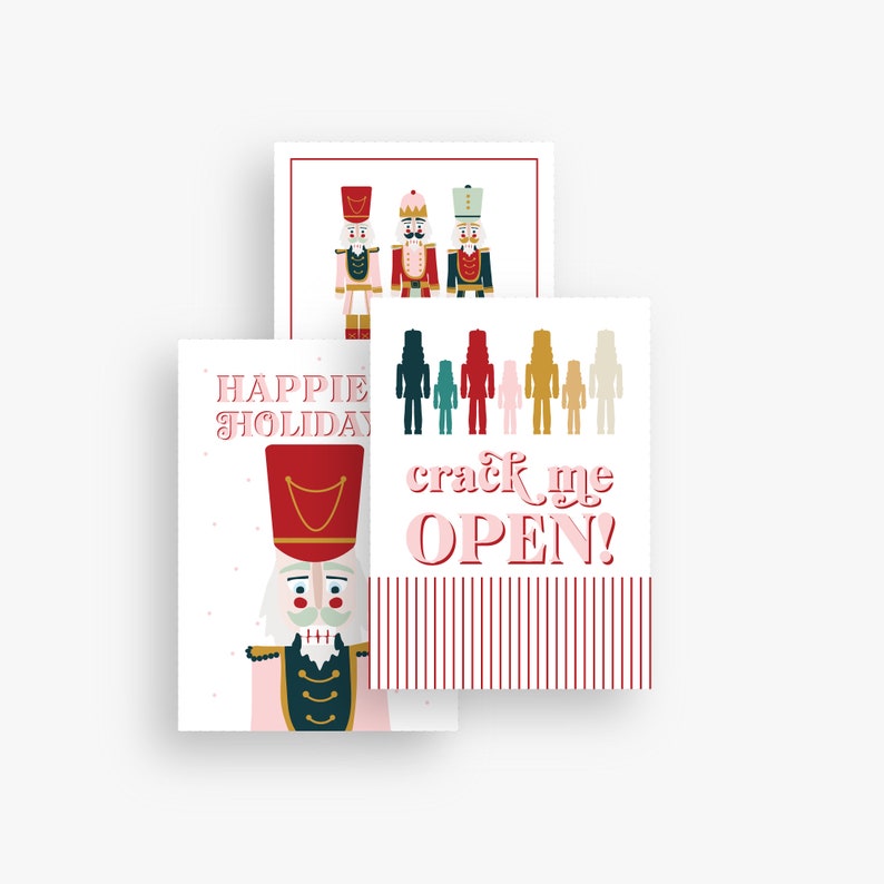 Christmas Holiday Tags Nutcracker Cookie Exchange Pennant Flag Set Instant Printable Download image 1