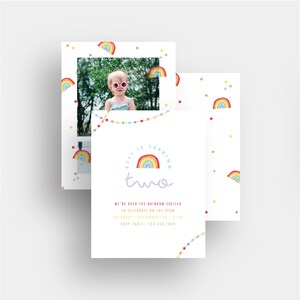 modern rainbow birthday invitation simple color party paint first invite baby shower unicorn artist paintbrush second over the rainbow