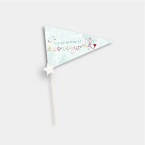 Wimpel Flagge druckbare Ich würde lieber im Disneyland Disneyworld Disney Sofortdruck sein