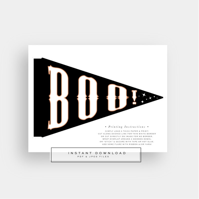Halloween Pennant Flag Banner Boo Instant Printable