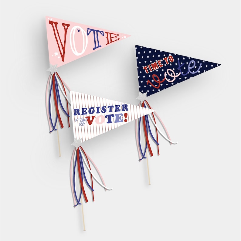 Vote Flag Pennant Instant Printable 2020 