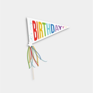 Birthday Pennant Flag Printable Instant Print Rainbow