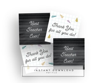 Teacher Appreciation Tags Thank You Instant Print Printable