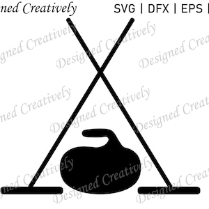 Curling SVG, Curling Rock SVG, Curling Broom SVG, Winter Sports svg, Curling Rock Silhouette svg, Curling Sport Svg, Curling Rock and Broom