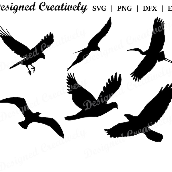 Flying Bird Bundle SVG, Flying Birds SVG, Bird SVG, Stork svg, Eagle svg, Dove svg, Flying Bird png, Flying Bird Clipart, Flying Birds