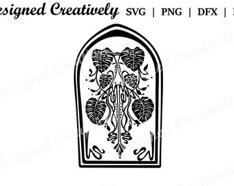 Monstera SVG, Monstera Plant SVG, Monstera Print SVG, Monstera Art svg, Monstera Art Nouveau svg, Art Deco Svg, Monstera Clipart, Art svg